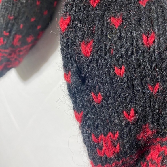 Vintage Namaste Woolens Handmade Wool Jacquard Knit Crew Neck Cardigan XL - Picture 9 of 13